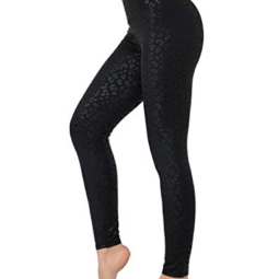 Dragon Fit Compression Yoga Pants with Inner Pockets in High Waist Athletic Pants Tummy Control Stretch Workout Yoga Legging (X-Large, Black Leopard)