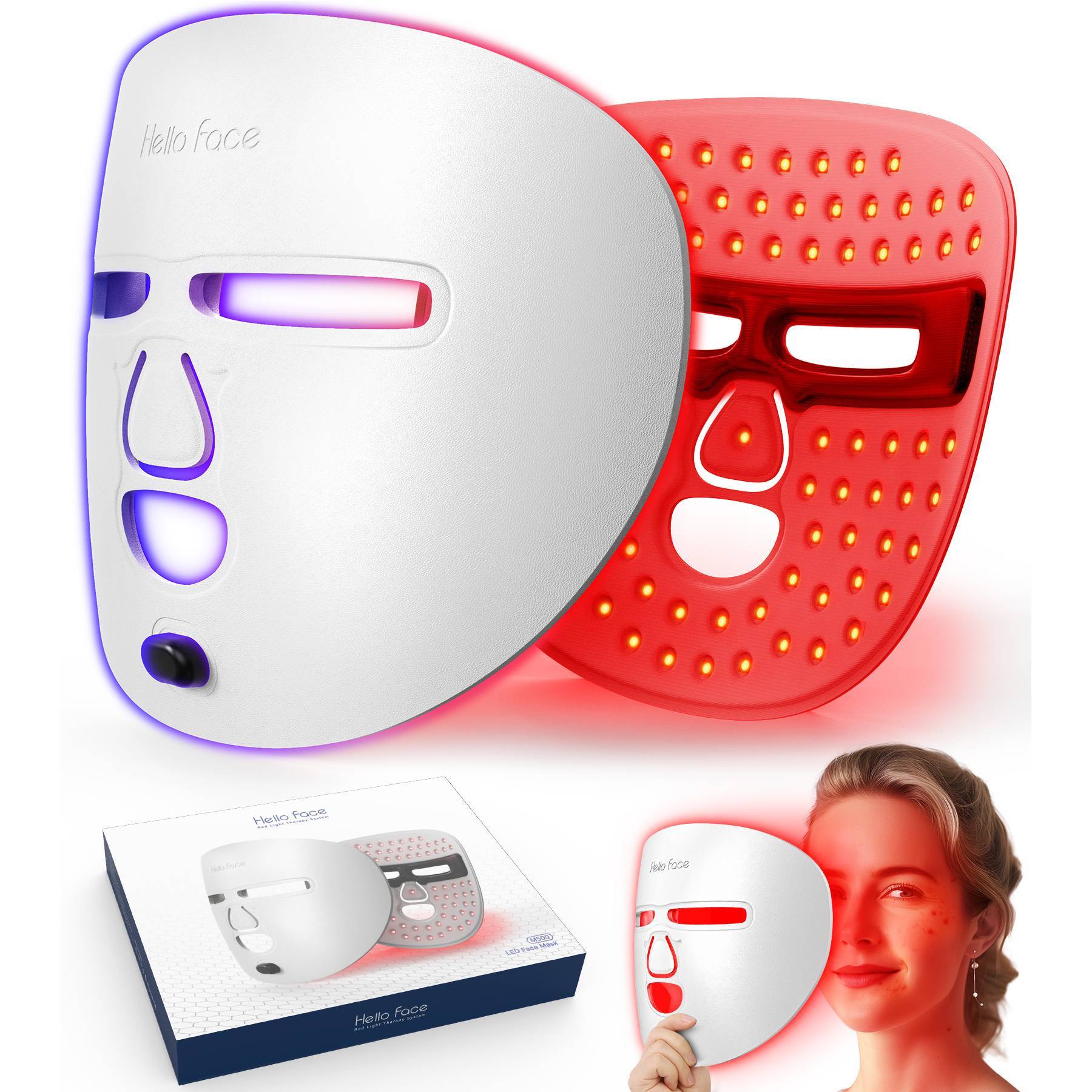LED Face Mask Facial Care Tool, Red Light Therapy Mask For Face For Home Travel - Image 6