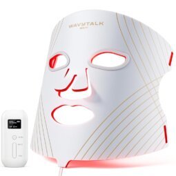 wavytalk Máscara de Terapia de Luz Roja para Cara, Máscara Facial LED de Terapia de Luz Glow Time para Anti-Líneas Finas, Tratamiento del Acné y Rejuvenecimiento de la Piel con Luz Roja, Luz